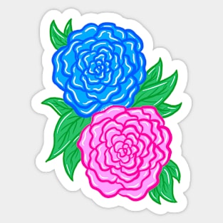 Pink and blue flowers Sticker